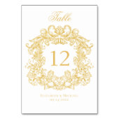 エレガントヴィンテージクレスト金ゴールド結婚ズ テーブルナンバー (正面)