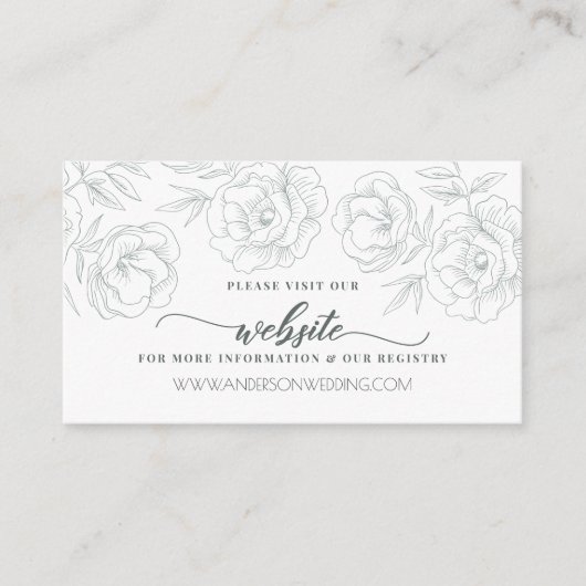 エレガントヴィンテージグモダンレーフローラ結婚ズ エンクロージャーカード (正面)