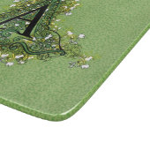 エレガントヴィンテージグリーンフローライニシャルAモノグラム カッティングボード (角)