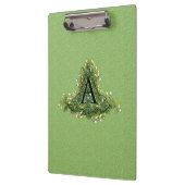 エレガントヴィンテージグリーンフローライニシャルAモノグラム クリップボード (左)