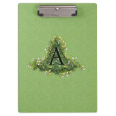 エレガントヴィンテージグリーンフローライニシャルAモノグラム クリップボード (正面)