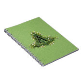 エレガントヴィンテージグリーンフローライニシャルAモノグラム ノートブック (右側)