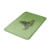 エレガントヴィンテージグリーンフローライニシャルAモノグラム バスマット (アングル)