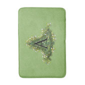 エレガントヴィンテージグリーンフローライニシャルAモノグラム バスマット (正面縦)