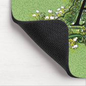 エレガントヴィンテージグリーンフローライニシャルAモノグラム マウスパッド (コーナー)