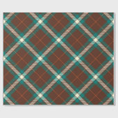 エレガントヴィンテージグリーンブラウンプレイドティッシュペーパー ラッピングペーパー (フラット)