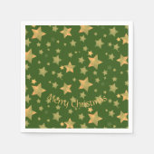 エレガントヴィンテージグリーン金ゴールドスタークリスマスパーティー スタンダードカクテルナプキン (正面)
