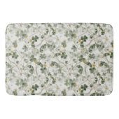 エレガントヴィンテージグリーン金ゴールド植物学イラストレーション バスマット (正面)
