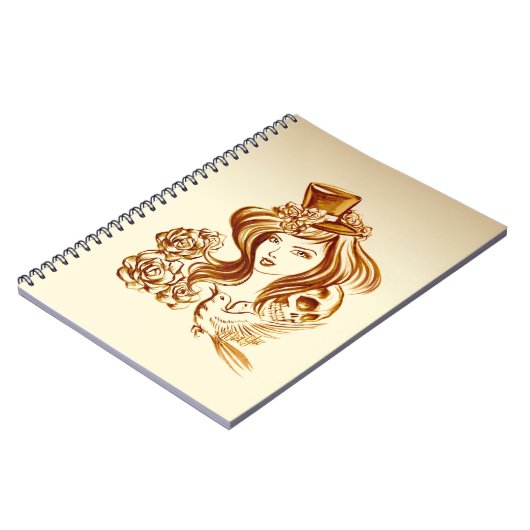 エレガントヴィンテージコーヒーハンドア色彩の鮮やかートノート ノートブック (左側)