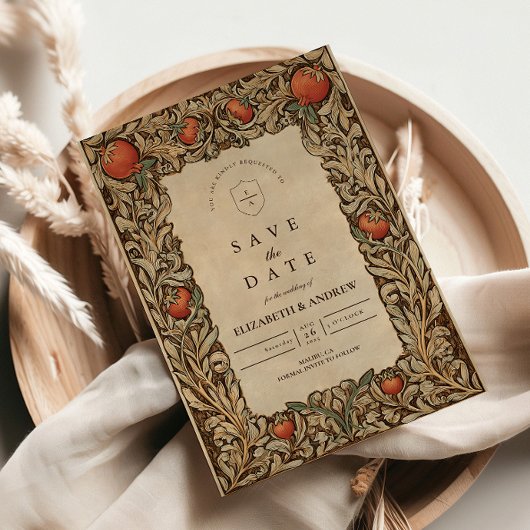 エレガントヴィンテージザクロ結婚ネート セーブザデート