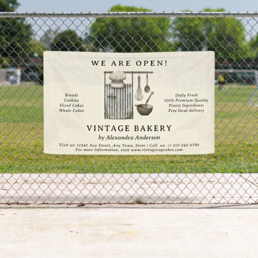 エレガントヴィンテージシェフの設備ベーカリー 横断幕 (インサイチュ)