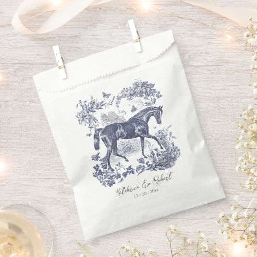 エレガントヴィンテージシックなブルーの馬トイル結婚ズ フェイバーバッグ (クリップ留めされた状態)