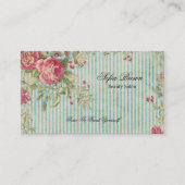 エレガントヴィンテージシックフローラストライプ美しい 名刺 (正面)