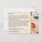 エレガントヴィンテージシック桃ピーニーバラ サンキューカード (裏面)