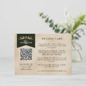 エレガントヴィンテージシックQRコー結婚ドのカード挿入 エンクロージャーカード (スタンド正面)
