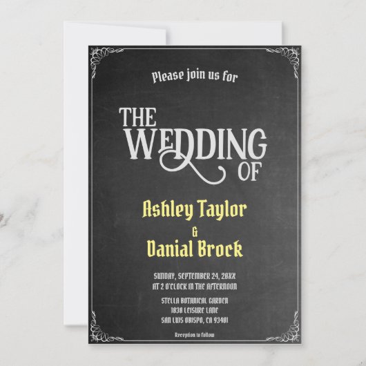 エレガントヴィンテージシャルボ華美ーレトロ結婚ズ 招待状 (正面)