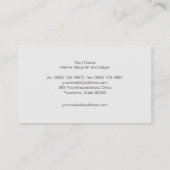 エレガントヴィンテージシルバーと白ストライプ色 名刺 (裏面)