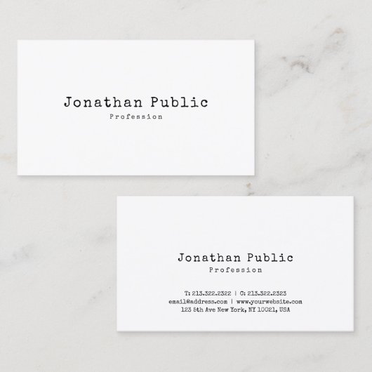 エレガントヴィンテージシンプルデザインプレーンレトロトレンディー 名刺 (正面/裏面)