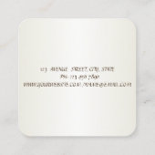 エレガントヴィンテージシンプル、ミニマリスト スクエア名刺 (裏面)