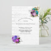 エレガントヴィンテージシート音楽とフローラ結婚の 招待状 (スタンド正面)