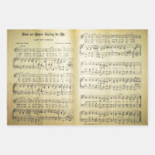 エレガントヴィンテージシート音楽ノート愛の歌 ラッピングペーパーシート (正面)