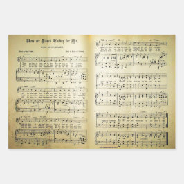 エレガントヴィンテージシート音楽ノート愛の歌 ラッピングペーパーシート