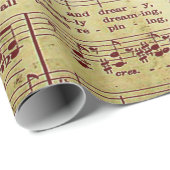 エレガントヴィンテージシート音楽ノート愛の歌 ラッピングペーパー (ロールコーナー)