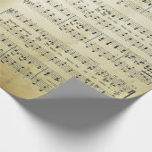 エレガントヴィンテージシート音楽ノート愛の歌 ラッピングペーパー (角)