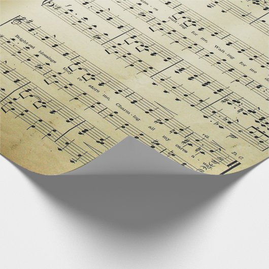 エレガントヴィンテージシート音楽ノート愛の歌 ラッピングペーパー (角)