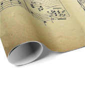 エレガントヴィンテージシート音楽ノート愛の歌 ラッピングペーパー (ロールコーナー)