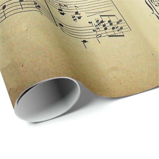 エレガントヴィンテージシート音楽ノート愛の歌 ラッピングペーパー (ロールコーナー)