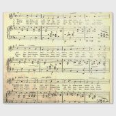 エレガントヴィンテージシート音楽ノートSepia Beige ラッピングペーパー (フラット)