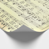 エレガントヴィンテージシート音楽ノートSepia Beige ラッピングペーパー (角)