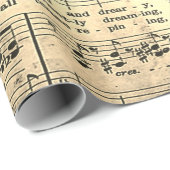 エレガントヴィンテージシート音楽ノートSepia Beige ラッピングペーパー (ロールコーナー)