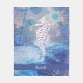 エレガントヴィンテージシーホース青海波名 フリースブランケット (正面)