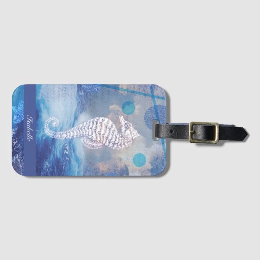 エレガントヴィンテージシーホース青海波名 ラゲッジタグ (正面横)