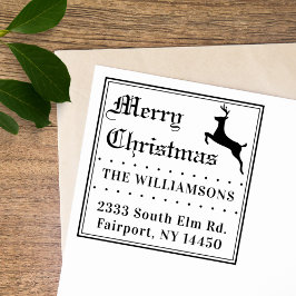 エレガントヴィンテージスクリプトクリスマス差出人住所 セルフインキングスタンプ