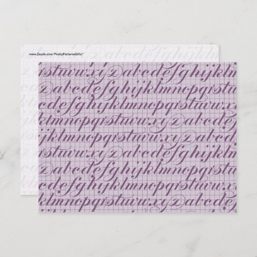 エレガントヴィンテージスクリプトタイポグラフィレタリング紫 ポストカード (正面/裏面)