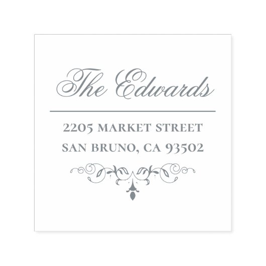 エレガントヴィンテージスクリプトファミリ名差出人住所 セルフインキングスタンプ (デザイン)