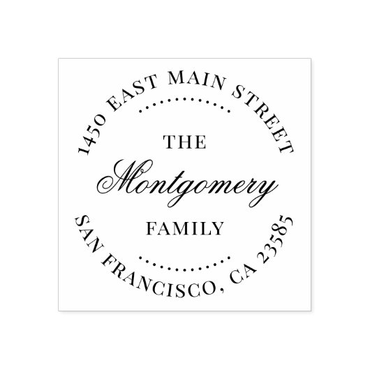 エレガントヴィンテージスクリプトラウンド差出人住所 ラバースタンプ (インプリント)