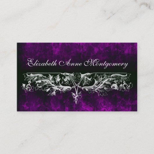 エレガントヴィンテージスクロールプロフェッショナル名刺 名刺 (正面)