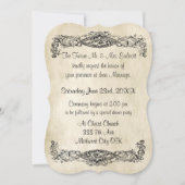 エレガントヴィンテージスクロール作業パ結婚ンチメントv2 招待状 (正面)