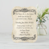 エレガントヴィンテージスクロール作業パ結婚ンチメントv2 招待状 (スタンド正面)