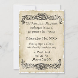 エレガントヴィンテージスクロール結婚作業 招待状