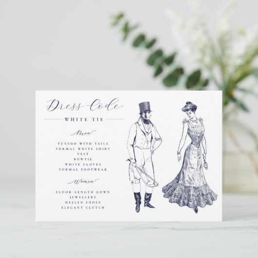 エレガントヴィンテージスケッチドレスコー結婚ド エンクロージャーカード (スタンド正面)