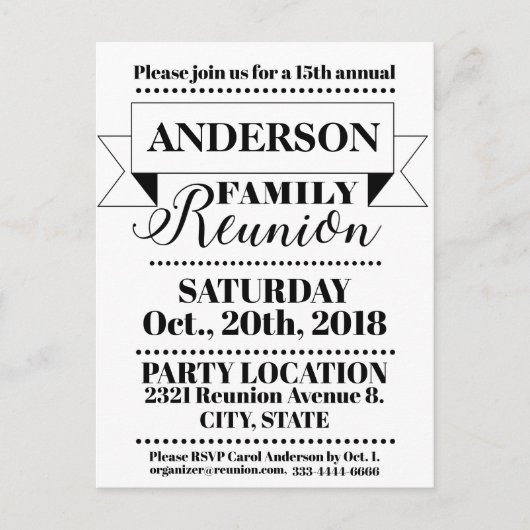 エレガントヴィンテージスタイル懇親会デザイン ポストカード (正面)