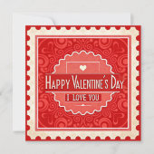 エレガントヴィンテージスタンプスタイルバレンタインデー シーズンカード (正面)