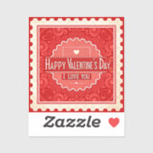 エレガントヴィンテージスタンプスタイルバレンタインデー シール (シート)