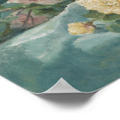 エレガントヴィンテージスチルバラ絵画フローラ ポスター (角)