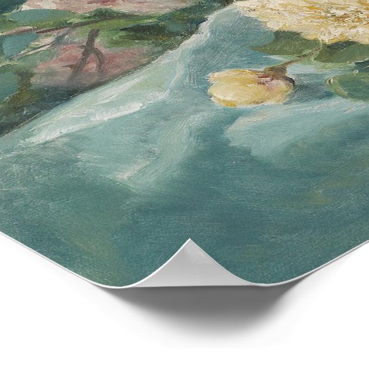 エレガントヴィンテージスチルバラ絵画フローラ ポスター (角)